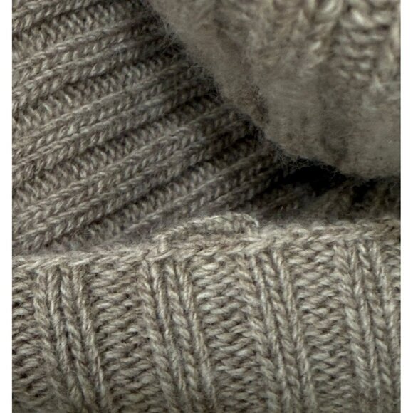Max Mara Neck Warmer Scarf Ribbed Heathered Brown Oatmeal Soft Cozy Versatile - Picture 3 of 6